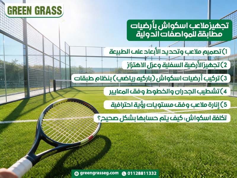 تجهيز ملاعب اسكواش بأرضيات مطابقة للمواصفات الدولية